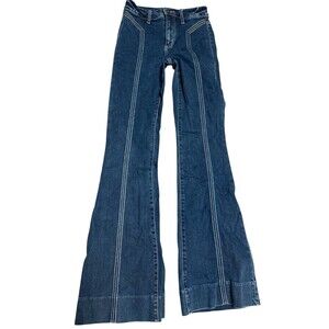 PAIGE Dark Blue Flare Retro Jeans Size 25